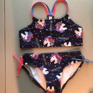 Americorn Girls 2 piece bathing suit very good condition
